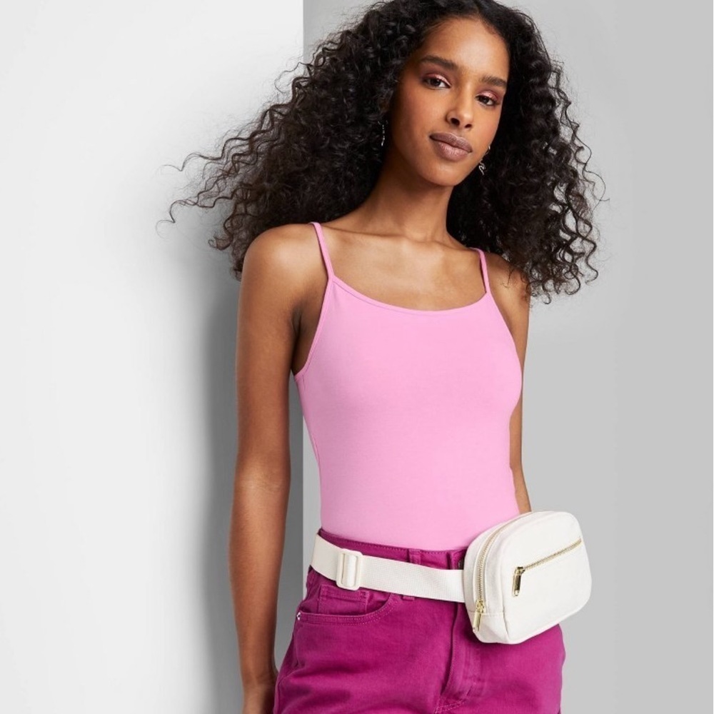 Pink Lace Trim Baby Doll Tank Top